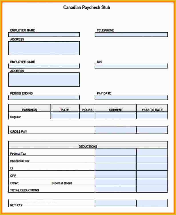 Free Pay Stub Template Download Of 5 Free Paystub Template