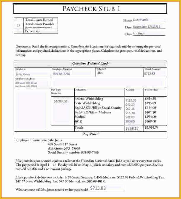 Free Pay Stub Template Download Of 6 Free Editable Pay Stub Template