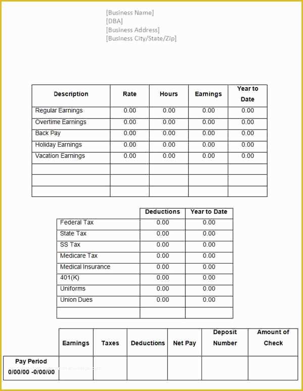 Free Pay Stub Template Download Of 62 Free Pay Stub Templates Downloads Word Excel Pdf Doc