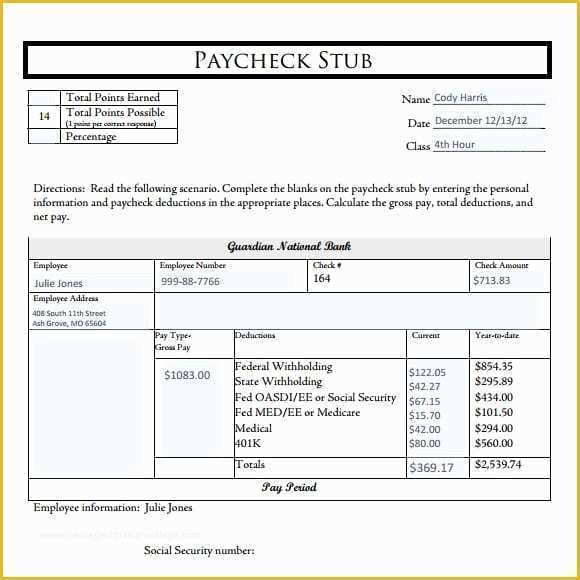 Free Pay Stub Template Download Of Direct Deposit Pay Stub Template Free Download