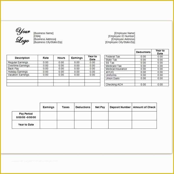 Free Pay Stub Template Download Of Download A Free Pay Stub Template for Microsoft Word or Excel