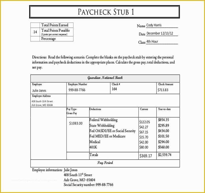 Free Pay Stub Template Of 20 Free Pay Stub Templates Free Pdf Doc Xls format