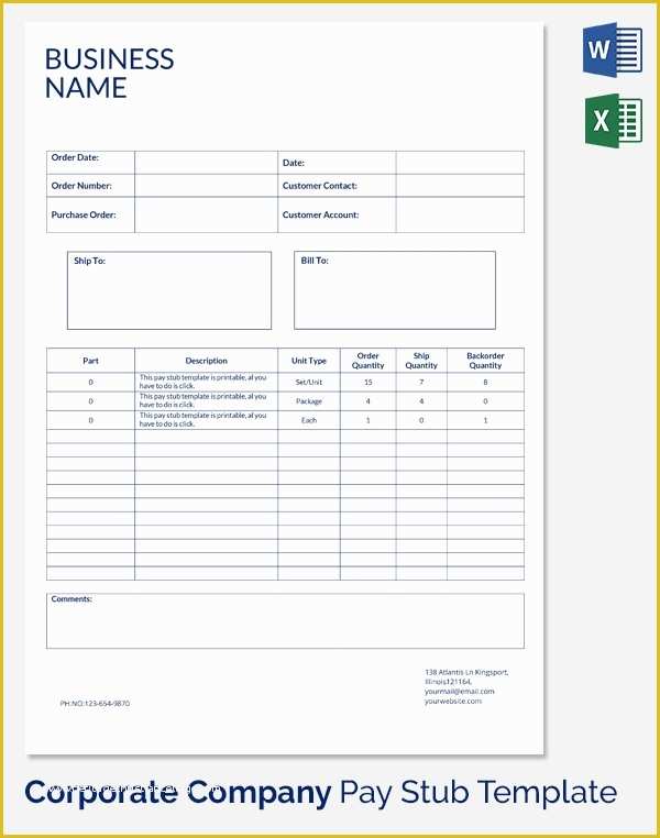 Free Pay Stub Template Of 25 Sample Editable Pay Stub Templates to Download