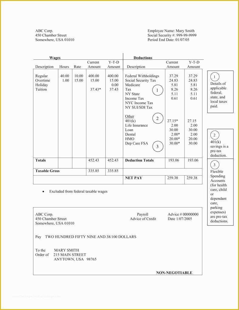 Free Pay Stub Template Of 27 Pay Stub Paycheck Stub Templates