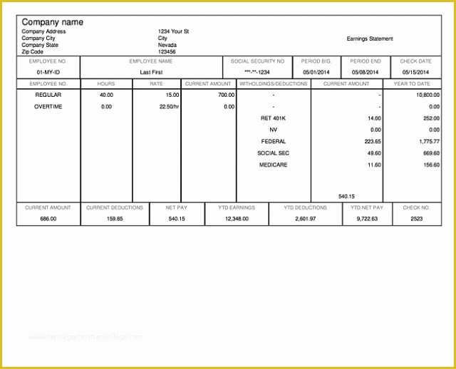 Free Pay Stub Template Of 5 Direct Deposit Pay Stub Generator