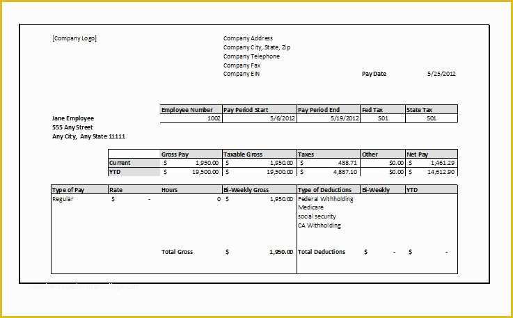 Free Pay Stub Template Of 8 Best Of Free Printable Blank Paycheck Stubs