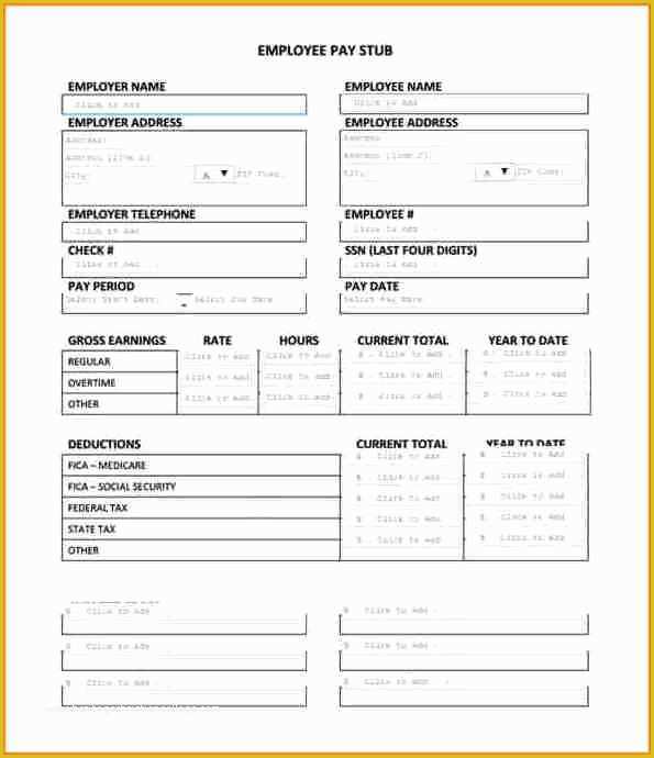 Free Pay Stub Template Of 9 Paycheck Stub Template Free