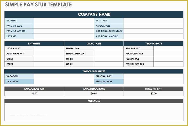 Free Pay Stub Template Of Free Pay Stub Templates