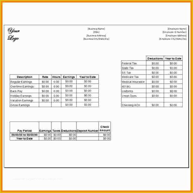 Free Pay Stub Template Word Of 7 Paycheck Stub Template Word