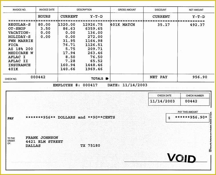Free Pay Stub Template Word Of 7 Payroll Check Template