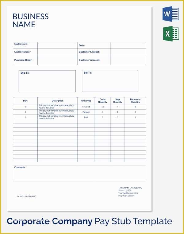 Free Pay Stub Template Word Of Free Pay Stubs Templates