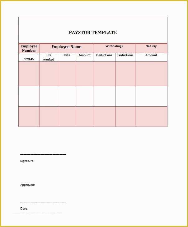 Free Pay Stub Template Word Of Free Paycheck Stub Templates Blank Weekly Word Excel