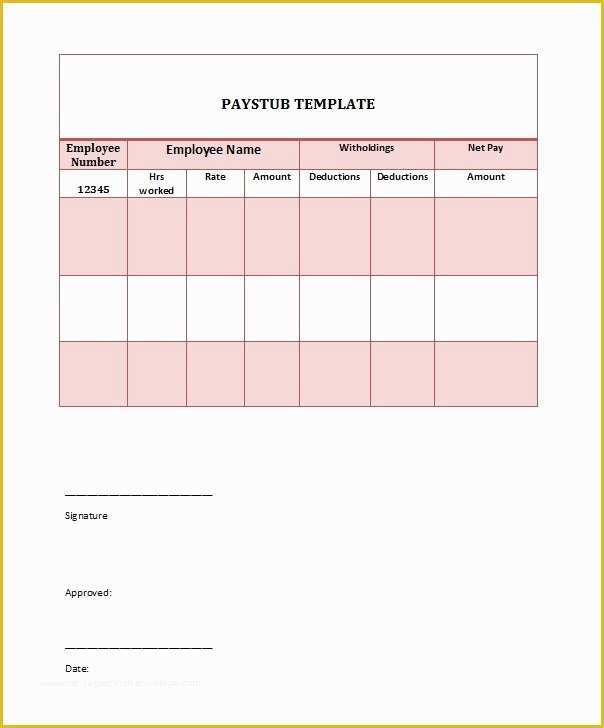Free Pay Stub Template Word Of Free Paycheck Stub Templates Blank Weekly Word Excel