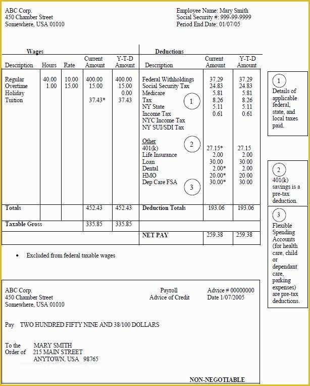 Free Pay Stub Template Word Of Pay Stub Template Word Document