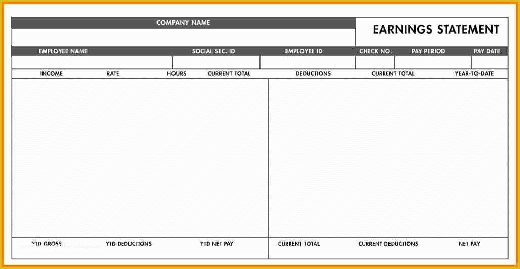 Free Paystub Template Of 10 Free Pay Stub Template Excel