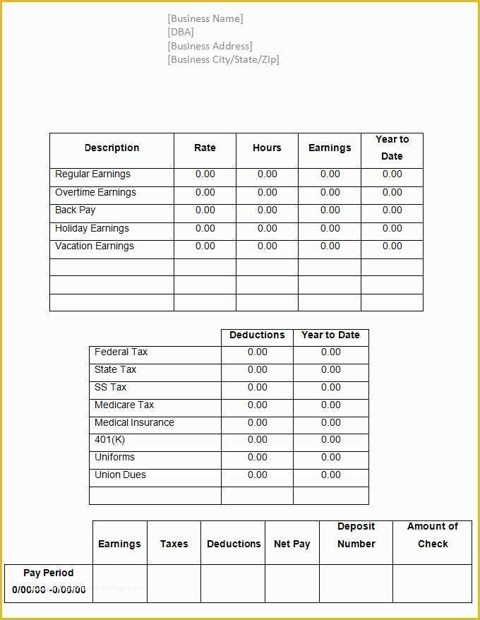 Free Paystub Template Of 3 Check Stub Templates Pdf Doc