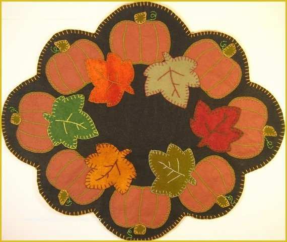 Free Penny Rug Templates Of Autumn Pumpkin Penny Rug Pattern