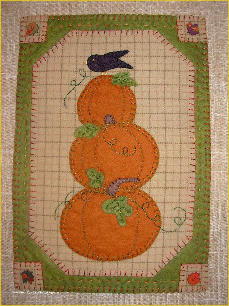 Free Penny Rug Templates Of Penny Rug Autumn Harvest Wallhanging Pattern Wool Felt
