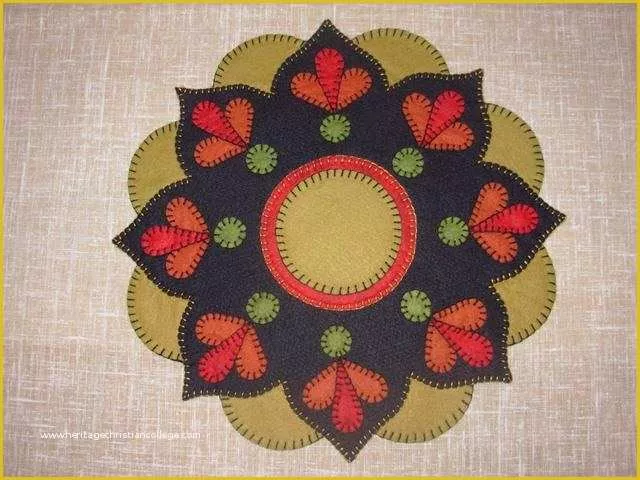 Free Penny Rug Templates Of Penny Rug Fall Candle Mat