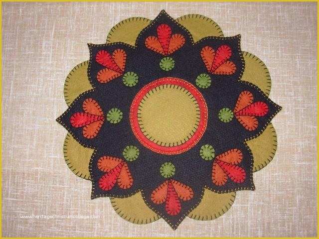 Free Penny Rug Templates Of Penny Rug Fall Candle Mat