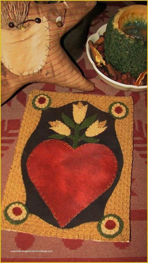 Free Penny Rug Templates Of Primitive Penny Rug Wool Applique Pattern &quot;i Love