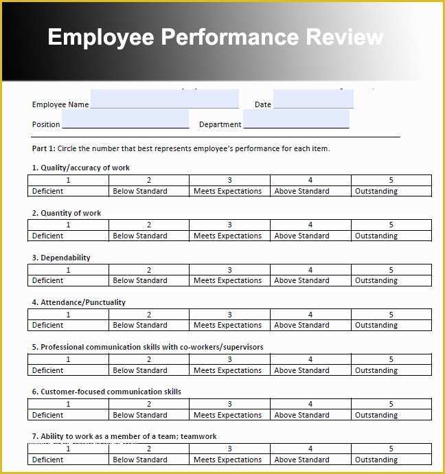 Free Performance Evaluation Templates Of 26 Employee Performance Review Templates Free Word Excel