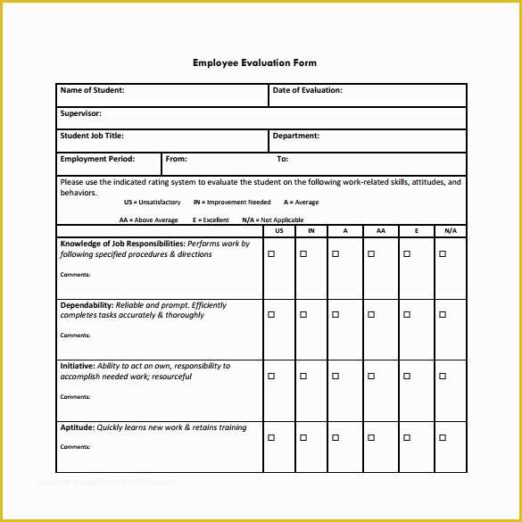 Free Performance Evaluation Templates Of Employee Evaluation Template Beepmunk