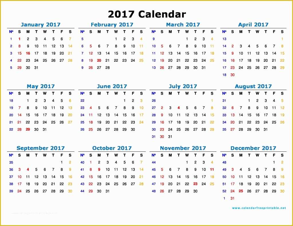 Free Photo Calendar Template 2017 Of 2017 Calendar Printable with Holidays