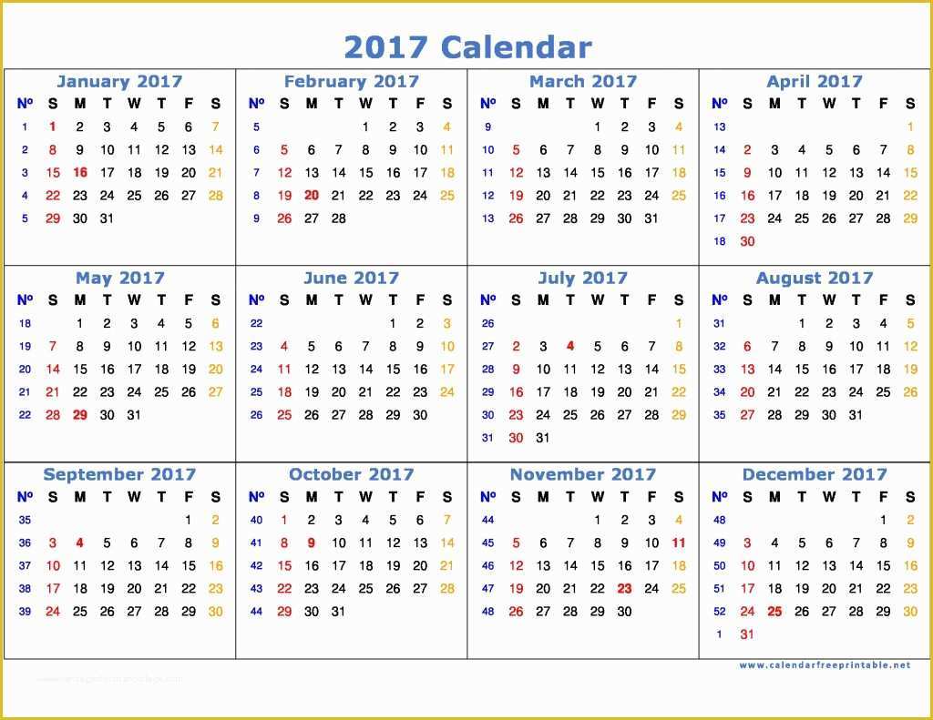 Free Photo Calendar Template 2017 Of 2017 Calendar Printable with Holidays