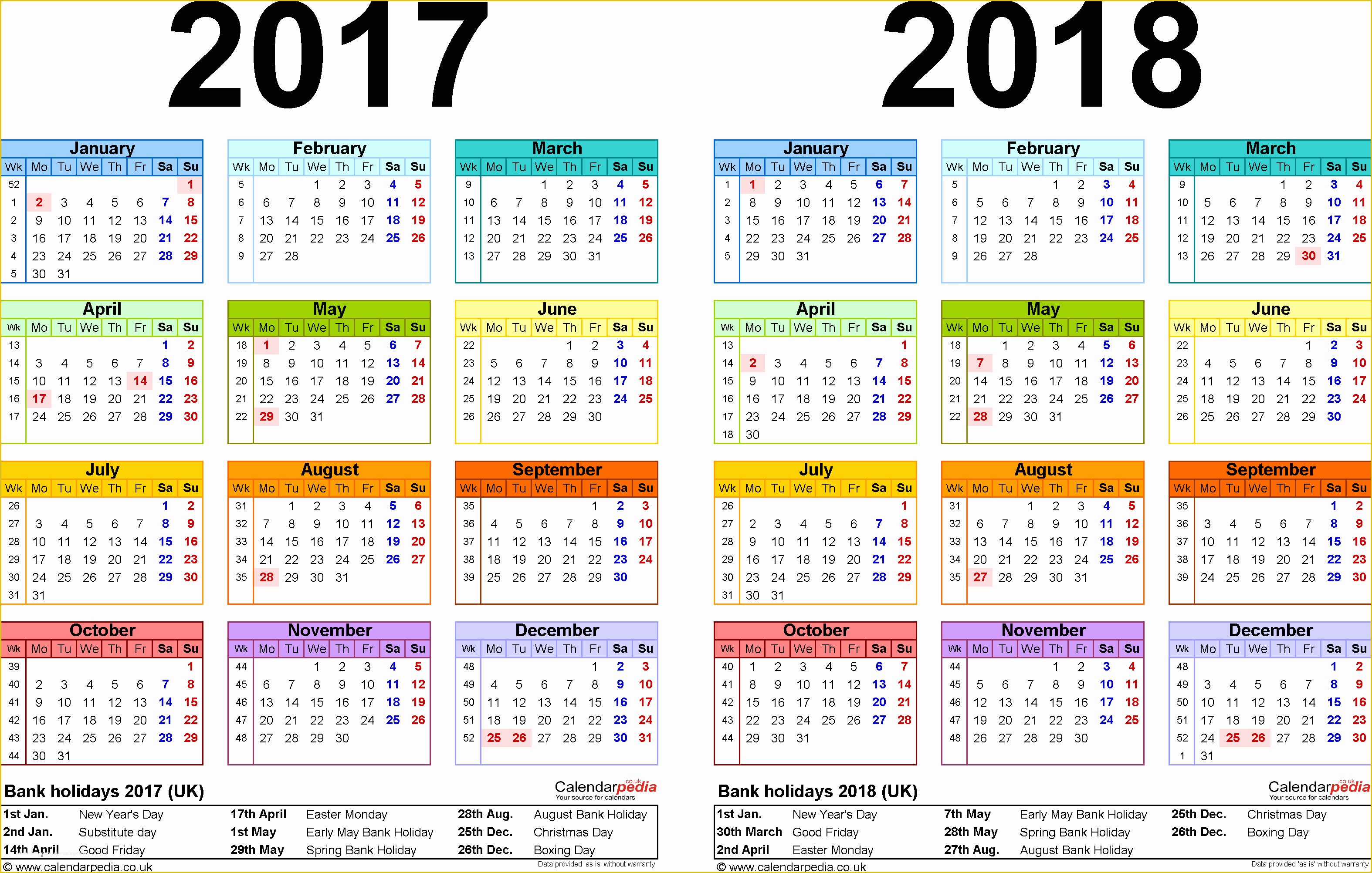 Free Photo Calendar Template 2017 Of 2017 Calendar Uk