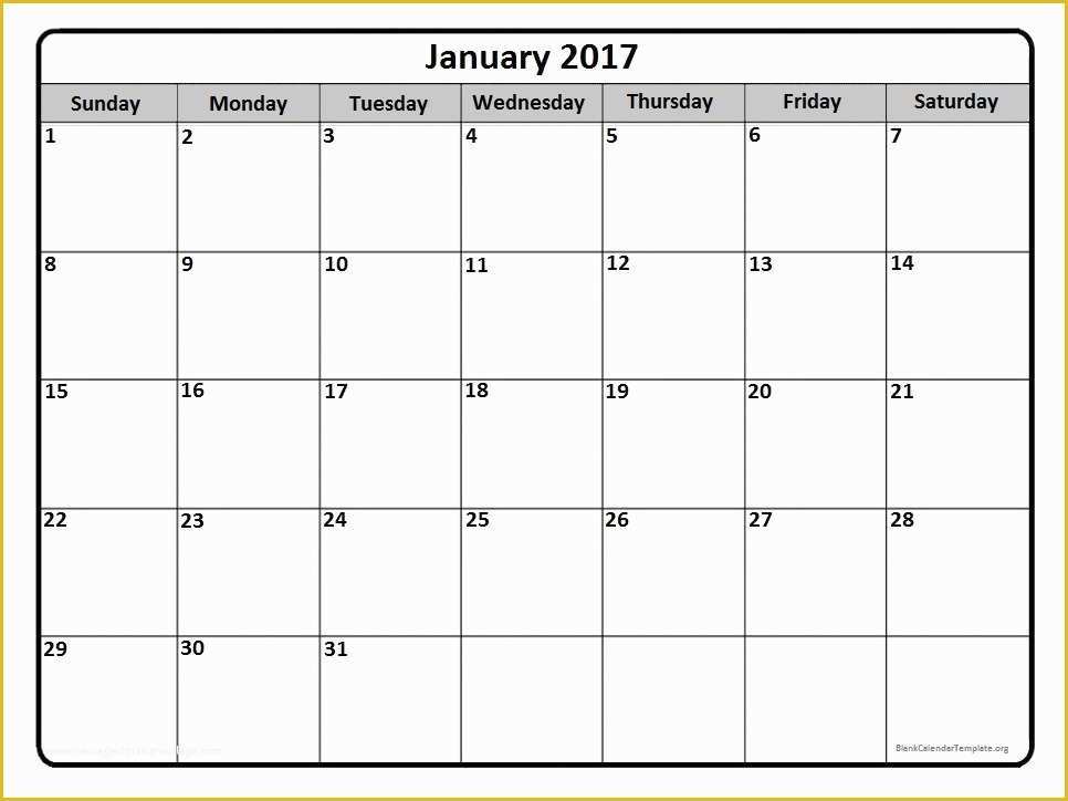 Free Photo Calendar Template 2017 Of 2017 Monthly Calendar Template