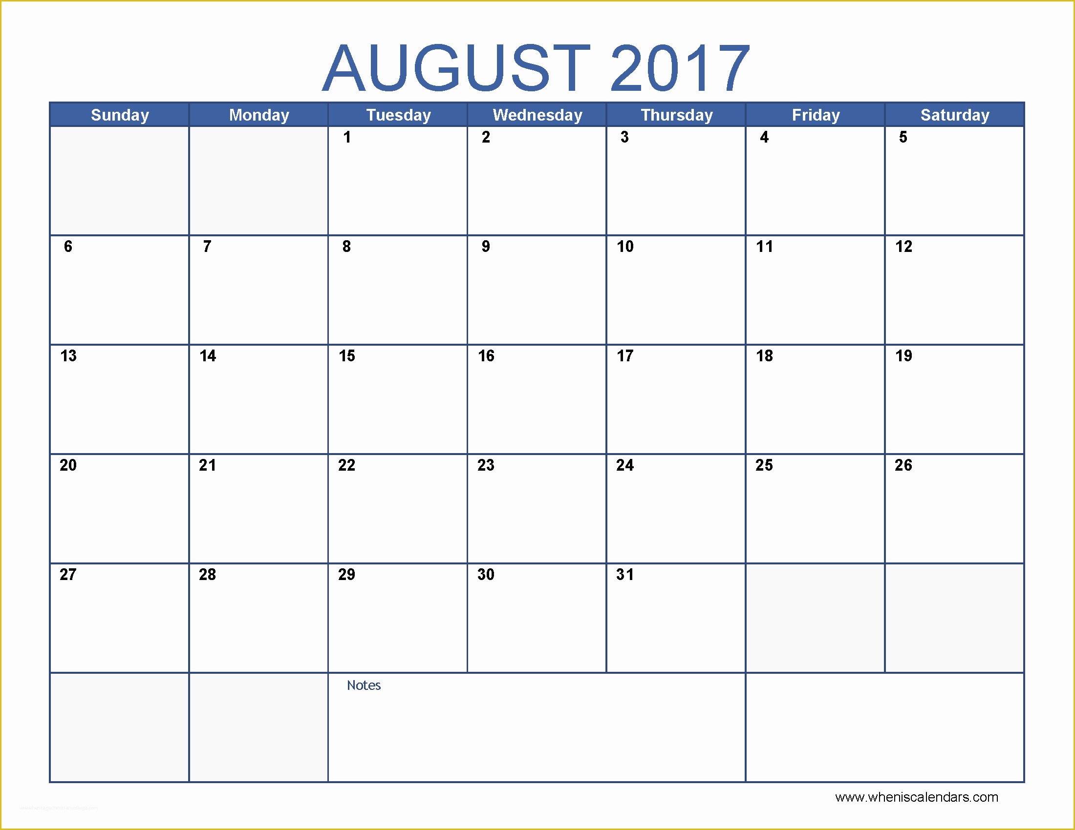 Free Photo Calendar Template 2017 Of August 2017 Calendar Template