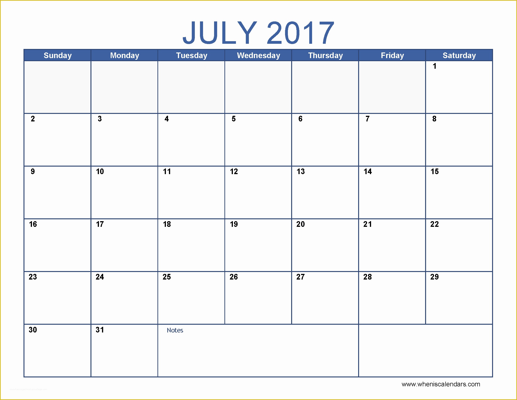 Free Photo Calendar Template 2017 Of July 2017 Calendar Template
