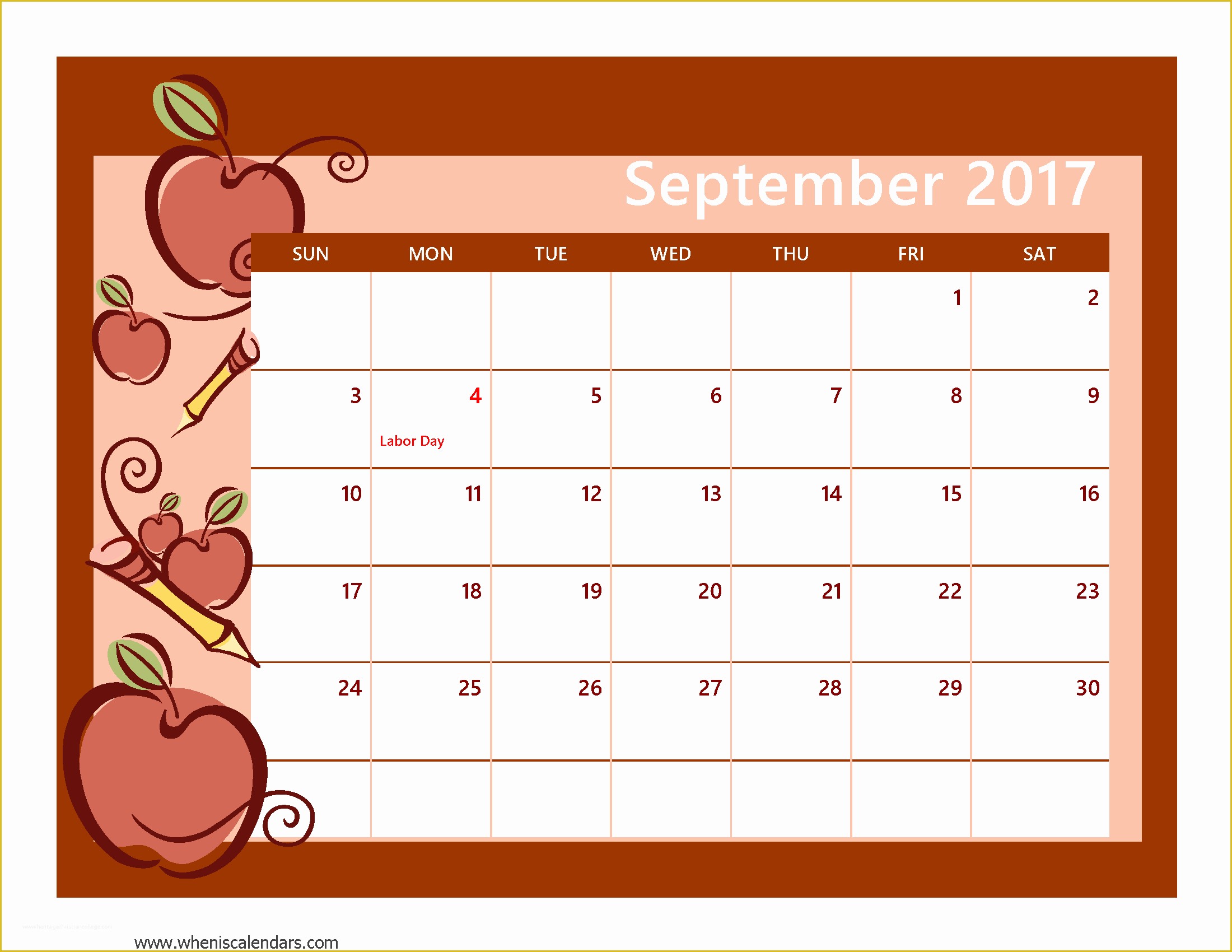 Free Photo Calendar Template 2017 Of September 2017 Calendar with Holidays