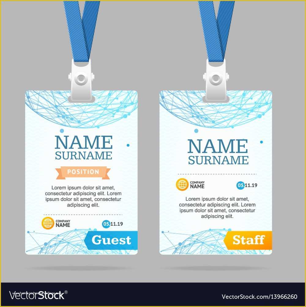Free Photo Id Badge Template Of Id Card Template Plastic Badge Royalty Free Vector Image