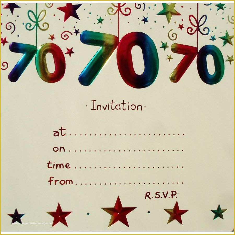 Free Photo Party Invitation Templates Of 15 70th Birthday Invitations Design and theme Ideas