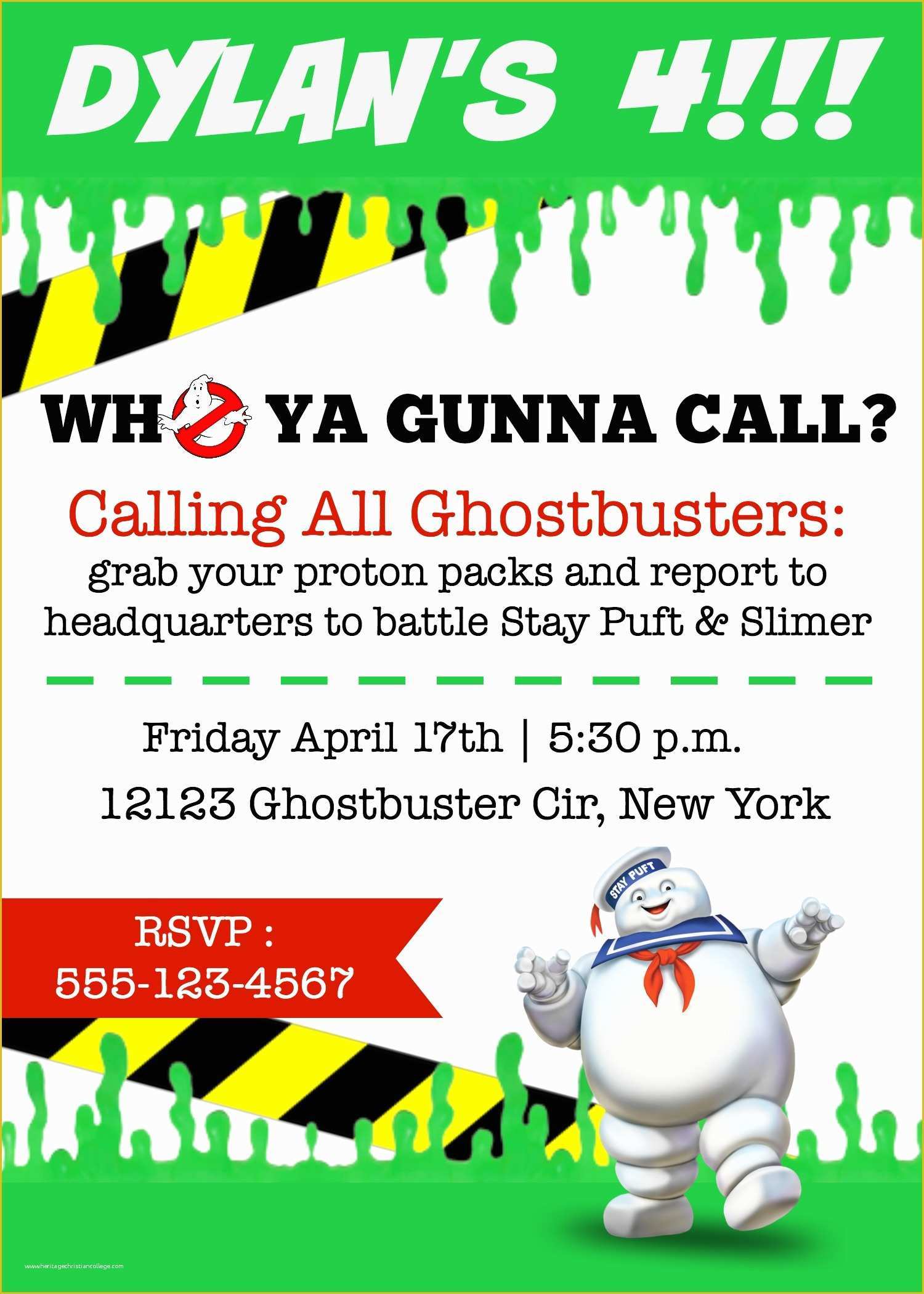 Free Photo Party Invitation Templates Of Birthday Invitation Templates Ghostbusters Birthday