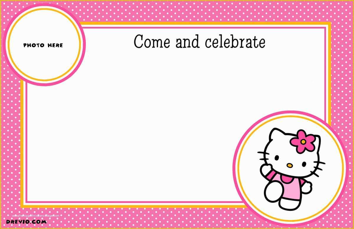 Free Photo Party Invitation Templates Of Free Personalized Hello Kitty Birthday Invitations