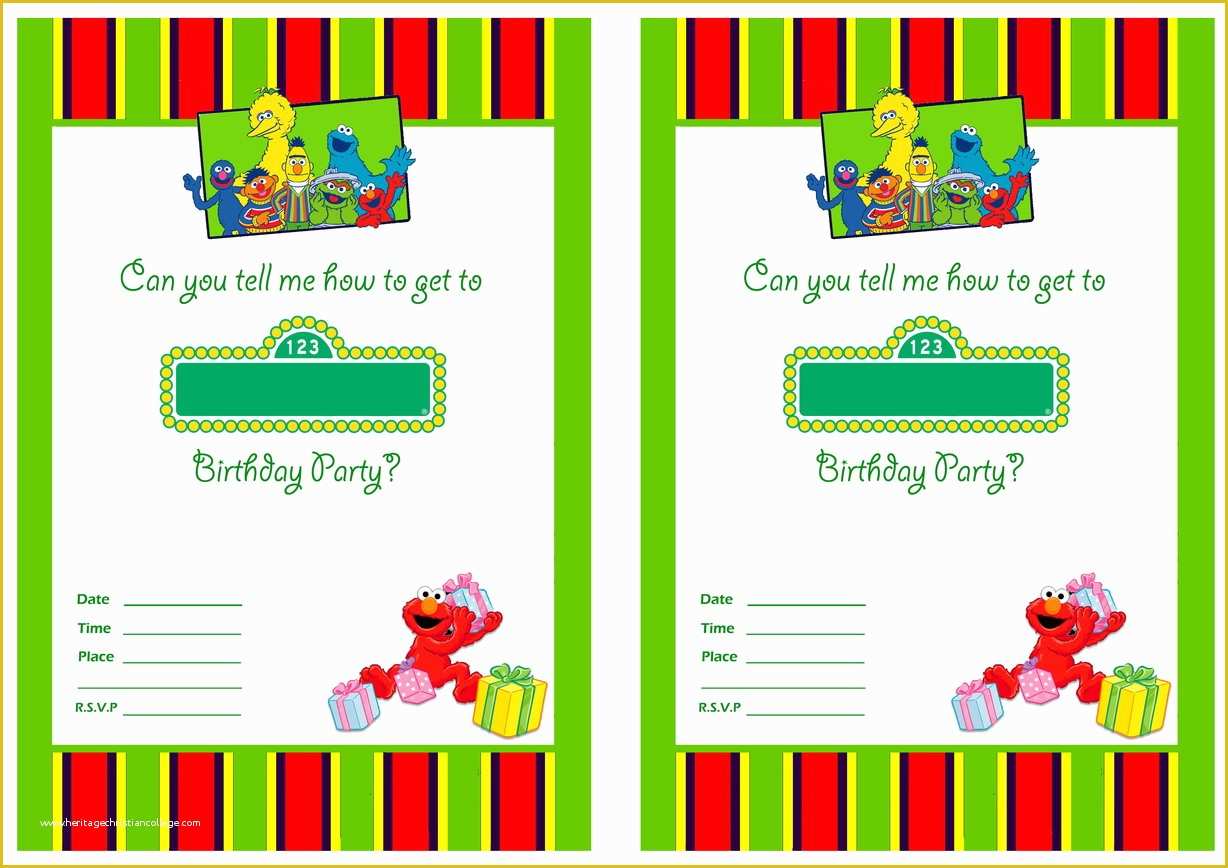 Free Photo Party Invitation Templates Of Free Printable Sesame Street 1st Birthday Invitations