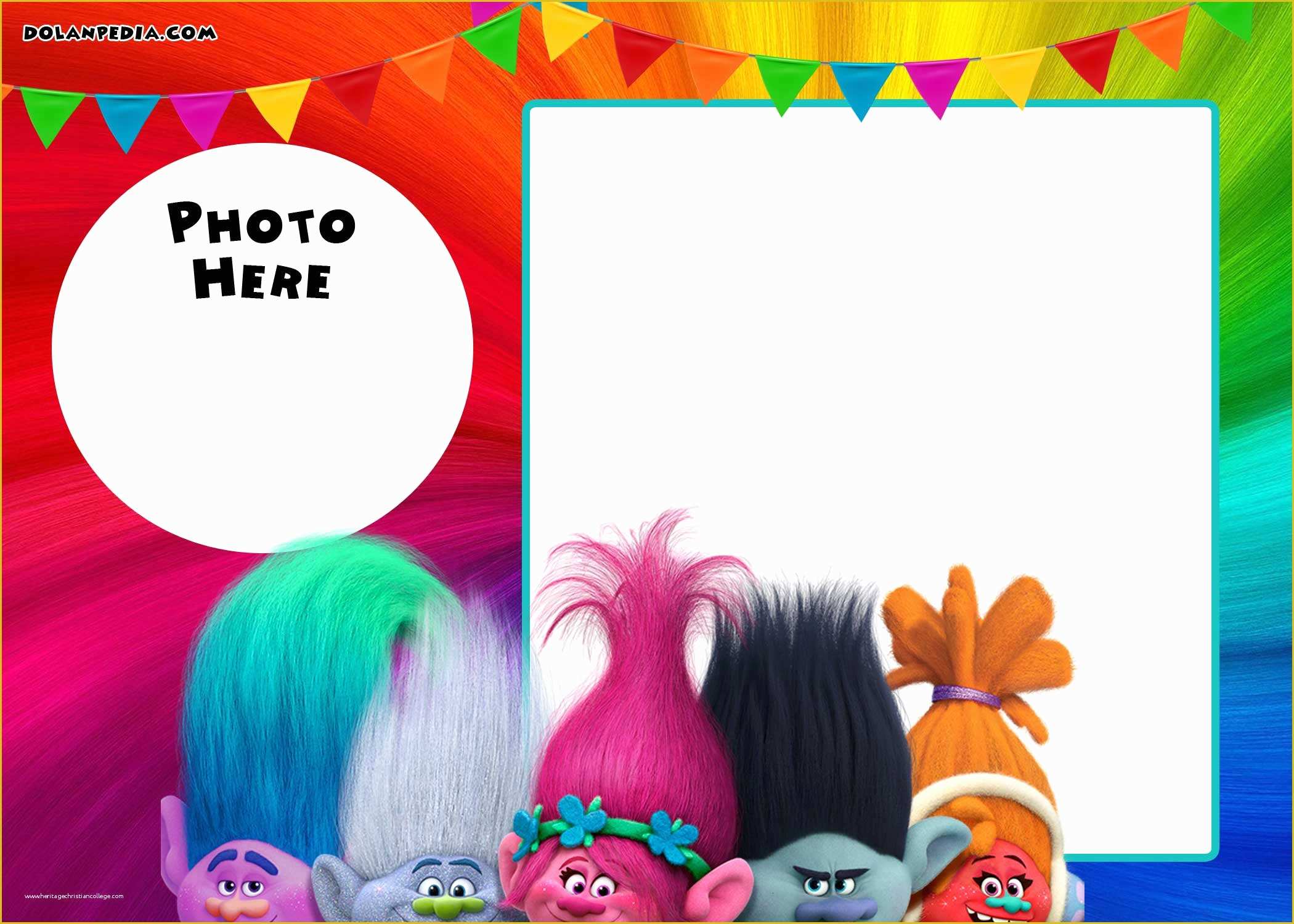 Free Photo Party Invitation Templates Of Free Printable Trolls Invitation Template