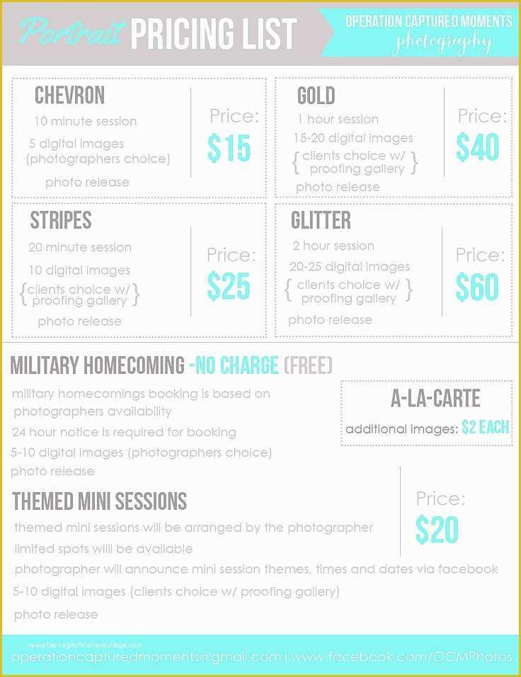 Free Photography Pricing Guide Template Of Best 25 Graphy Price List Ideas On Pinterest