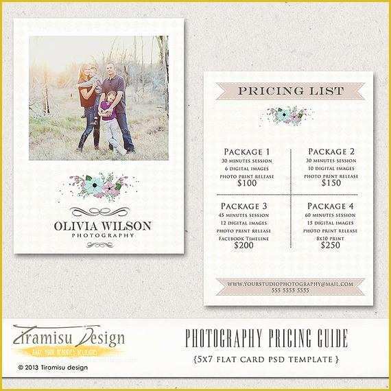 Free Photography Pricing Guide Template Of Graphy Price Guide Graphy Price List Price List