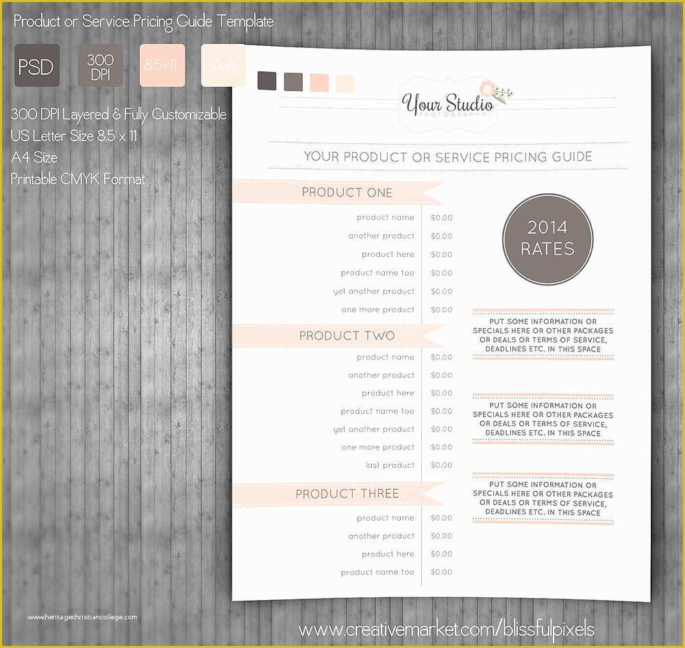 Free Photography Pricing Guide Template Of Pricing Guide Template Stationery Templates Creative