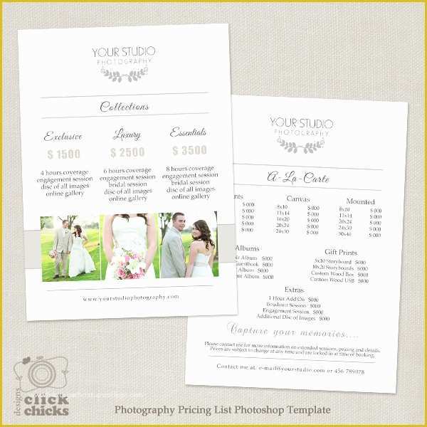 Free Photography Pricing Guide Template Of Wedding Graphy Pricing List Template 31