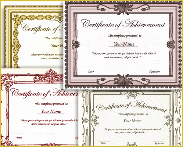 Free Photoshop Certificate Template Of Certificate Border Vector Set 2