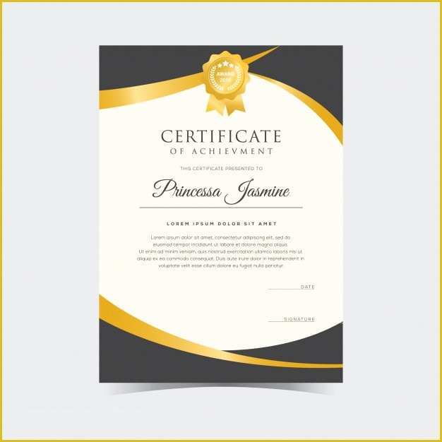 Free Photoshop Certificate Template Of Golden Certificate Template Vector