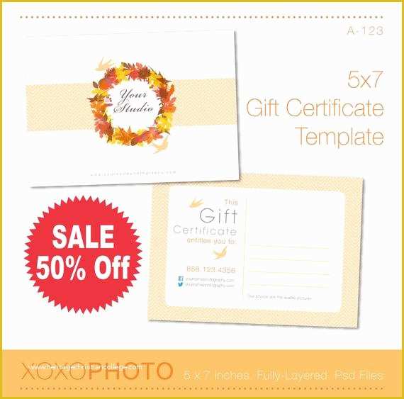 Free Photoshop Certificate Template Of Sale F Gift Certificate Template 5x7 Shop Psd