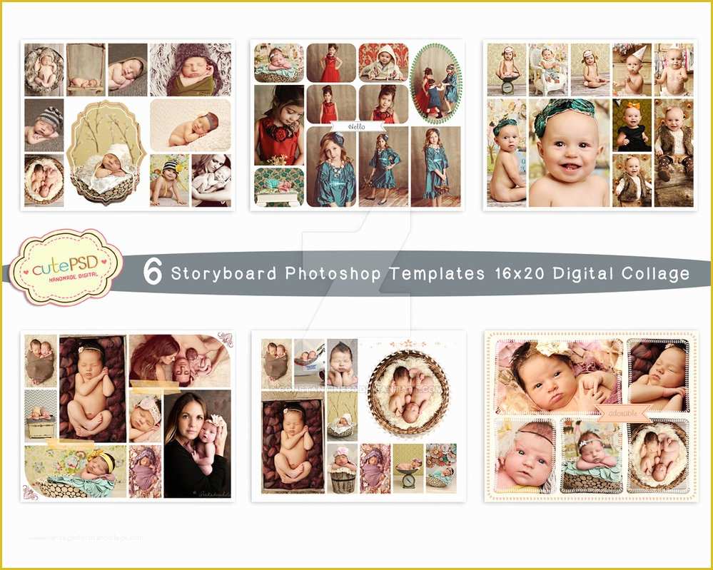 Free Photoshop Templates for Photographers Of Collage Template 6 Storyboard Shop Template by