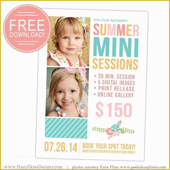 Free Photoshop Templates for Photographers Of Free Summer Mini Session Template for Graphers