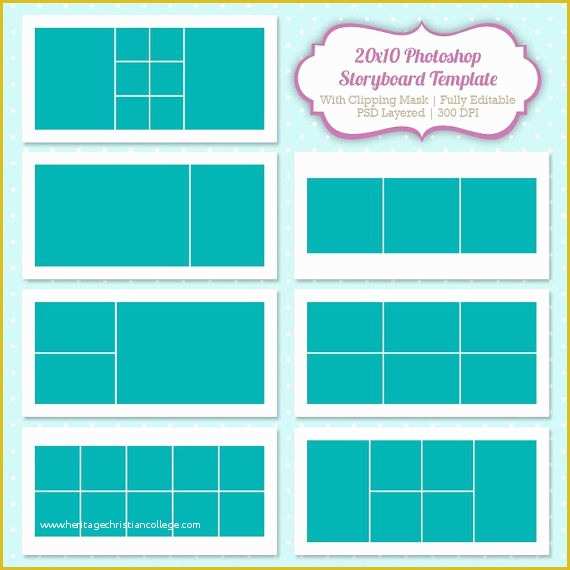 Free Photoshop Templates for Photographers Of Instant Download Storyboard Shop Templates 20x10